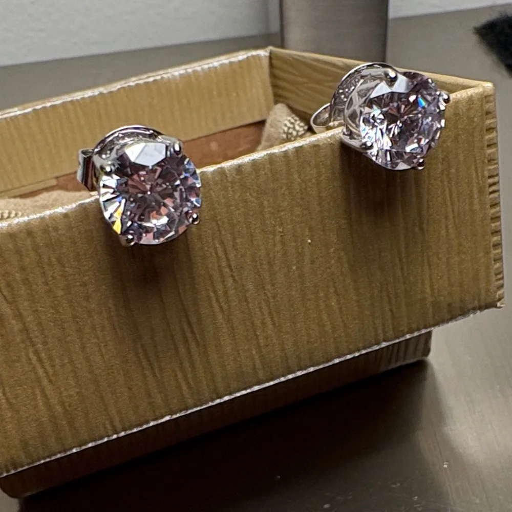 Elegant Silver Stud Earrings - Picture 1 of 10